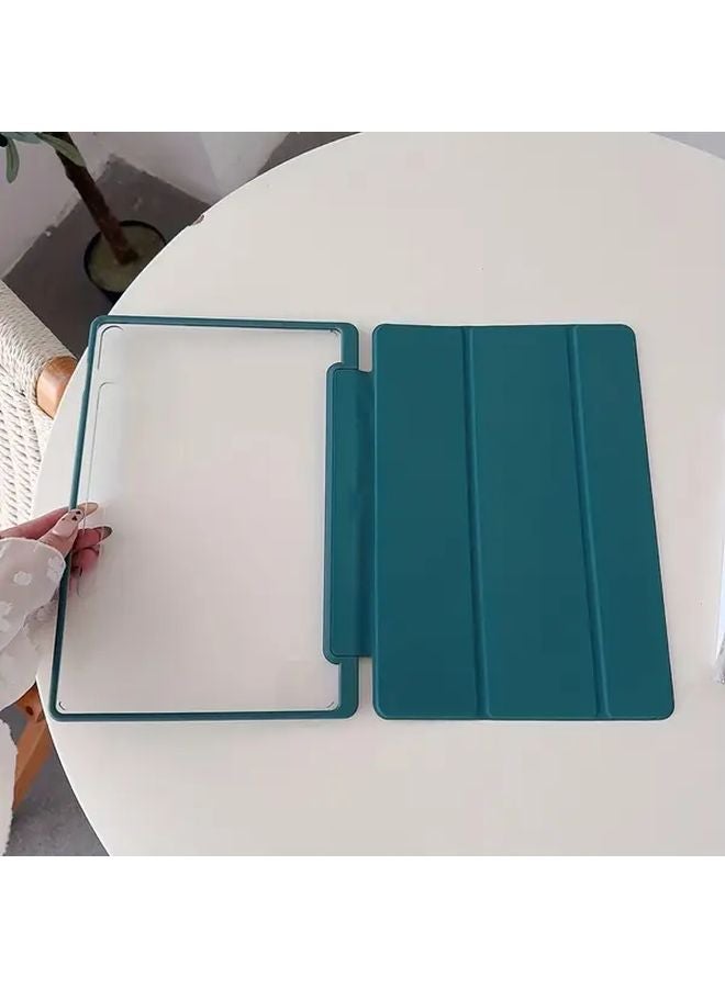 حالة واقية زرقاء لجهاز Galaxy Tab S10 Plus S9 Plus بقياس 12.4 بوصة مع حامل ثلاثي قابل للطي شفاف، محمولة وخفيفة الوزن - Image 3